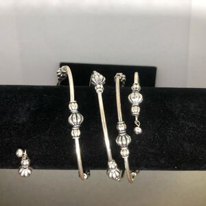 Silver Metal Beaded Coiled Wrap Around Bracelet Boho